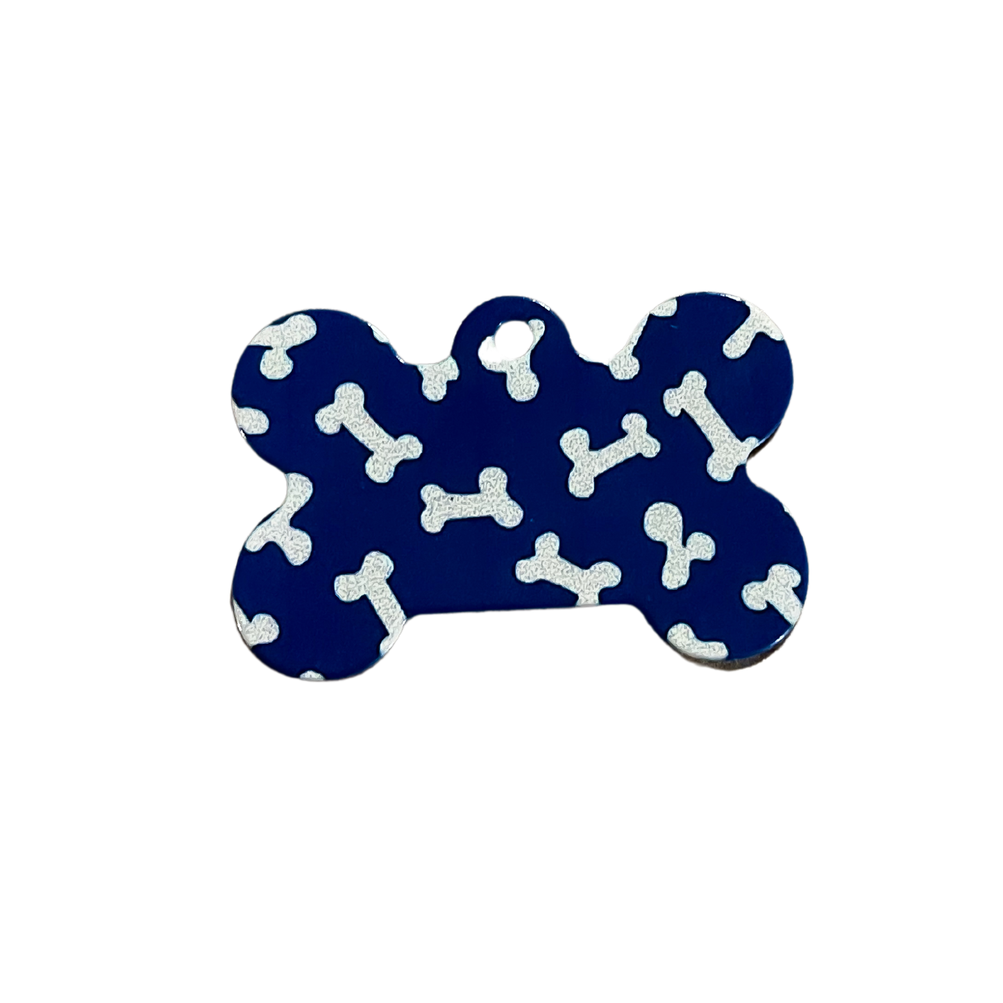 Placa de Identificación Azul con Huesitos - Personalizable