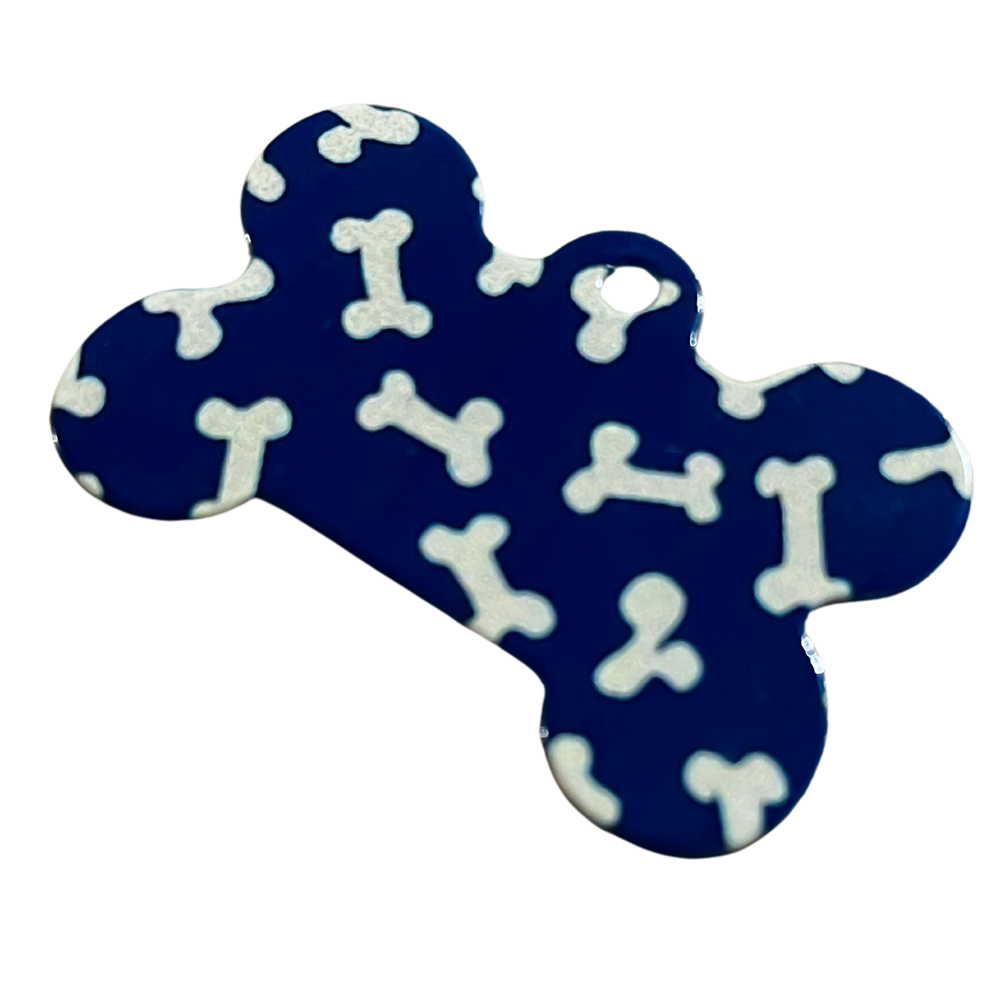 Placa de Identificación Azul con Huesitos - Personalizable